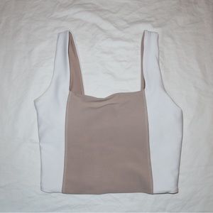 YPB sculptLUX Curve Love Squareneck Slim Tank Sand Colorblock size s